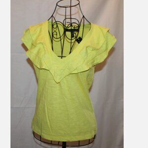Neon Lime Pullover Top XXS White House Black Market NWT Short Sleeve Shirt 2XS